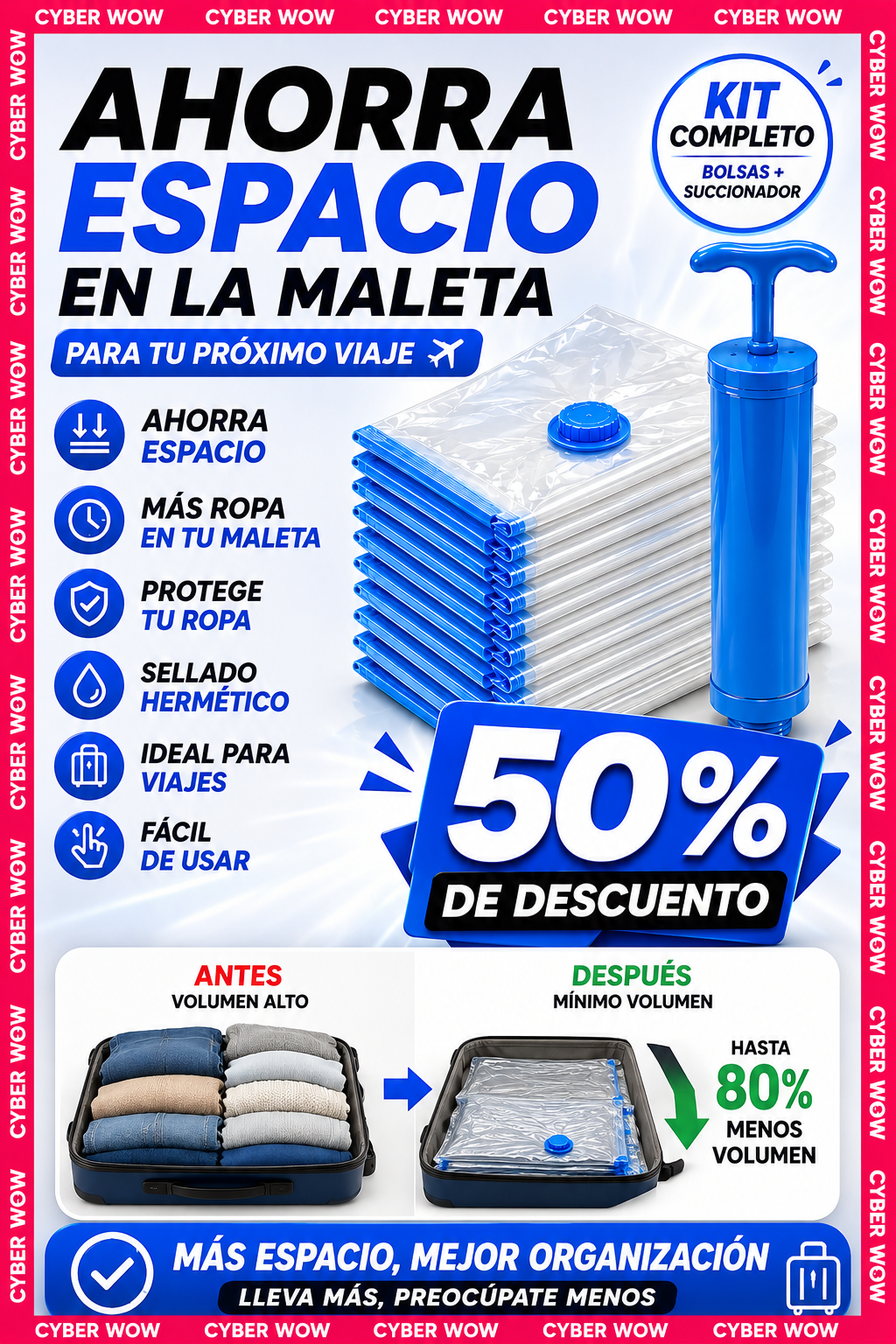Bolsas Transparente + Succionador